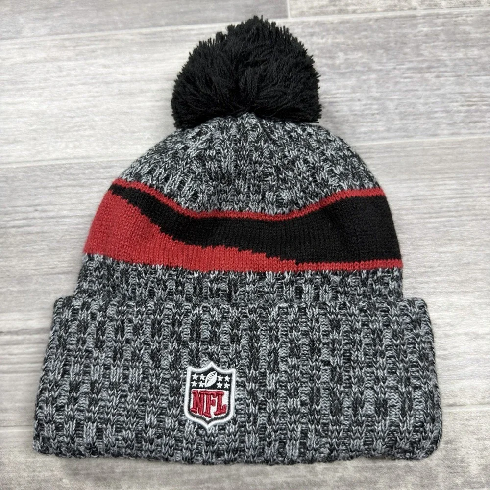 Arizona Cardinals NFL New Era Official On Field‎ Knit Beanie Pom Gray/Black OSFM